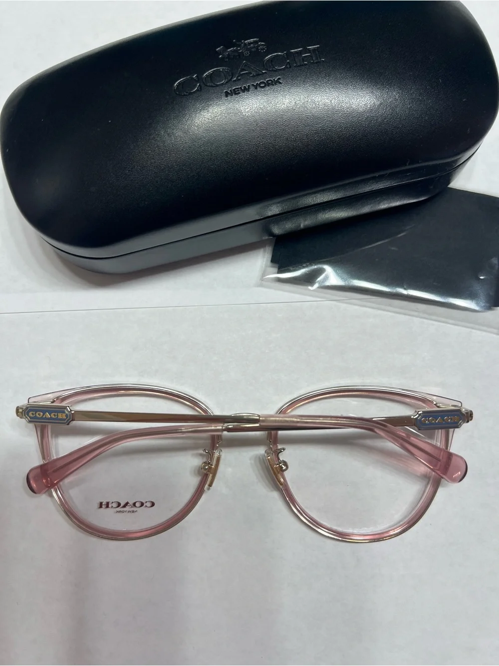 COACH HC 5146 Pink Metal-Acetate Cat-Eye Eyeglasses - Picture 2 of 5